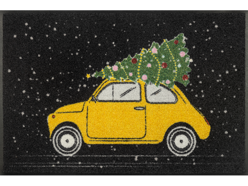 שטיח שחור מכונית צהובה